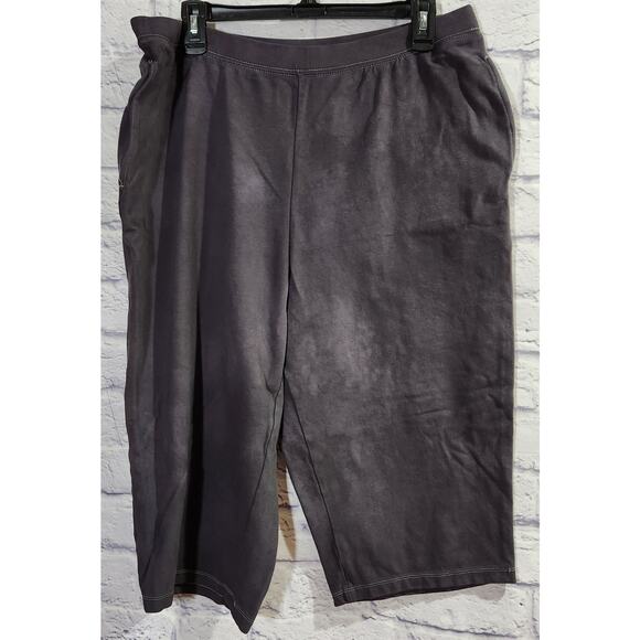 Suprema Black Gray Faded/Washed Out Cropped Pull On Pants 0XWP 14/16WP Stretch - Picture 1 of 5
